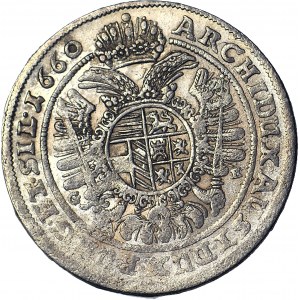 R-, Śląsk, Leopold, 15 krajcarów 1660 GH, Wrocław, połyskowe