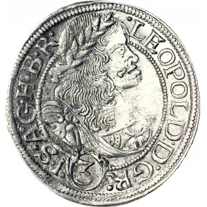 Schlesien, Leopold I., 3 krajcars 1669, Wrocław, sehr schön