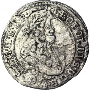 Śląsk, Leopold I, 3 krajcary 1698 CB, Brzeg, rzadsze