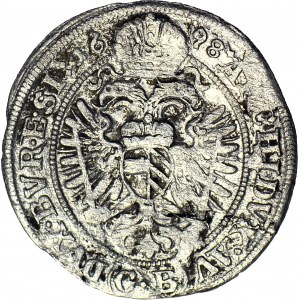 Śląsk, Leopold I, 3 krajcary 1698 CB, Brzeg, rzadsze