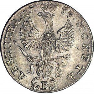 Silesia, Frederick II, Ort 1755 B, Wrocław, minted