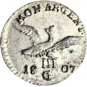 RR-, Śląsk, Fryderyk Wilhelm III, 3 krajcary 1807 G, Kłodzko, mennicze