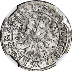 RRR-, Slezsko, tři bratři, 3 krajcary 1652, BRZEG, Hybrid 1651/1652, TOP POP