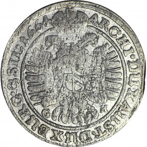Śląsk, Leopold I, 15 krajcarów 1664 GH, Wrocław