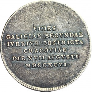 Galicja i Lodomeria, Żeton na pamiątkę hołdu w Krakowie 1796, mniejszy 21mm