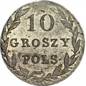 RR-, Królestwo Polskie, 10 groszy 1830 KG, najniższy nakład