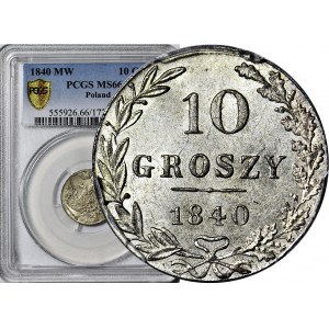 Poľské kráľovstvo, 10 groszy 1840, EXCLUSIVE