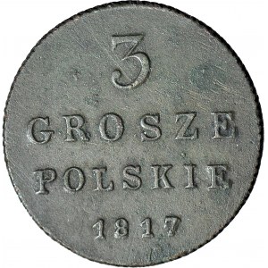 Królestwo Polskie, 3 grosze 1817 IB, ładne