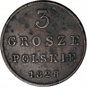 Królestwo Polskie, 3 grosze 1828 FH, Warszawa
