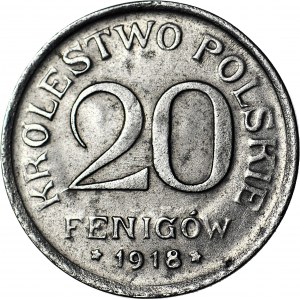 Królestwo Polskie, 20 fenigów 1918, mennicze