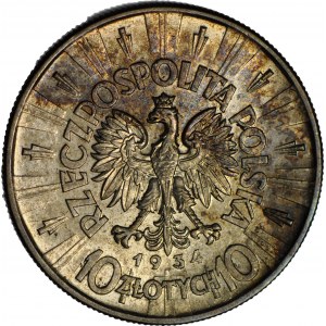 10 zlotých 1934, Piłsudski, OFICIÁLNÍ orlice, vzácný, mincovna