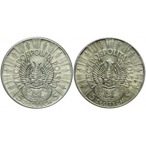 Zestaw dwóch monet 5 złotych 1934 Orzeł Strzelecki