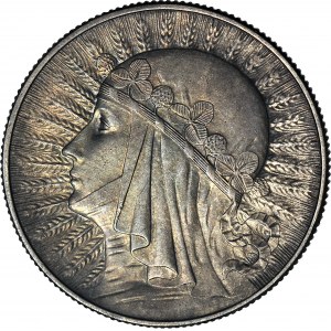 5 zlatých 1934, hlava, raženo