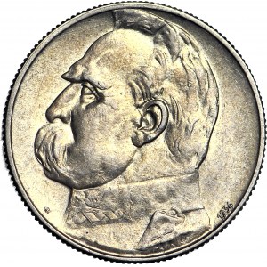 5 zlotých 1934, Piłsudski, strieľajúci orol, mincovňa
