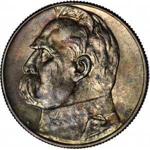 5 Zloty 1934, Piłsudski, schießender Adler, Münze