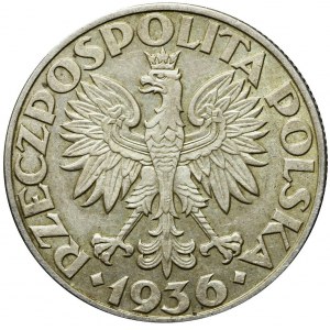 5 zlatých 1936 Plachetnice