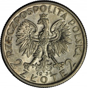 2 złote 1934, Głowa, piękna