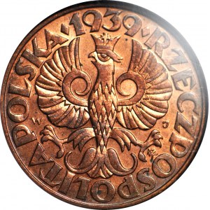 5 haléřů 1939, mincovní, barva RB
