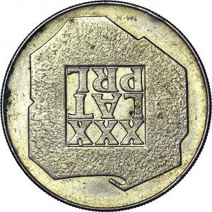 R-, 200 Gold 1974, XXX YEARS OF THE PRL, Rückseite 180 Grad
