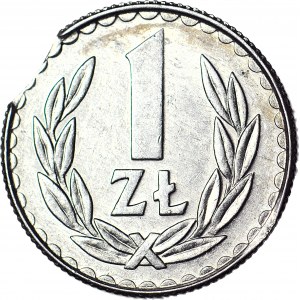 R-, 1 złoty 1988, DESTRUKT - błąd wykrojnika