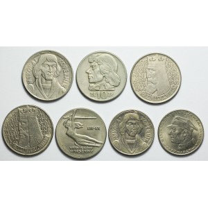 Zestaw siedmiu monet 10 złotych z lat 1959-1967