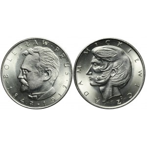 Zestaw dwóch monet 10 złotych 1975, Prus + Mickiewicz, mennicze, piękne
