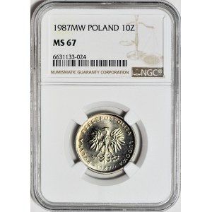 10 złotych 1987, nominał, menniczy, idealny