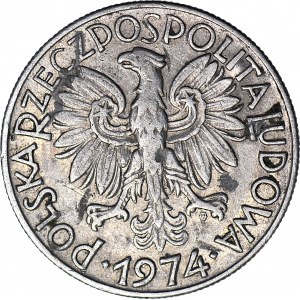 RR-, Rybak 5 złotych 1974, dwie kontramarki 585