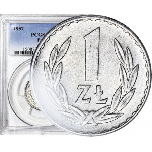 1 Zloty 1957, seltenster Jahrgang, gestempelt