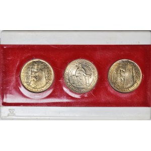 Zestaw 3 szt., 10 złotych 1964 Kazimierz Wielki, w opakowaniu eksportowym