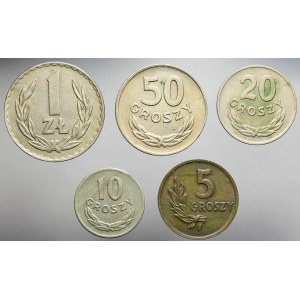 Zestaw 5 monet z roku 1949 (miedzionikiel + brąz)
