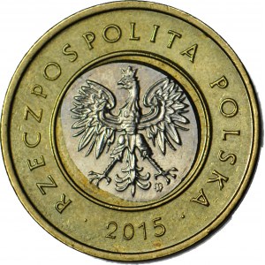 R-, 2 złote 2015, DESTRUKT - rozlany rdzeń na rewersie