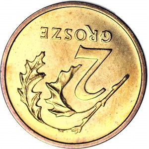 R-, 2 Grosze 2001, mincovna, destrukce, REVERSE 180 stupňů