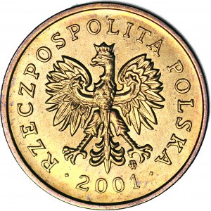 R-, 2 Grosze 2001, mincovna, destrukce, REVERSE 180 stupňů