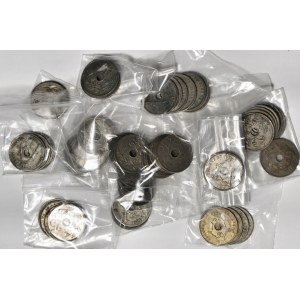 Belgia, zestaw 52 szt. monet 25 centów 1908-1929