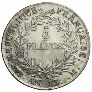 Francie, Napoleon Bonaparte,5 franků AN13 (1805), Toulouse, pěkná