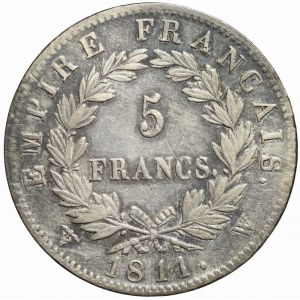 Francja, Napoleon Bonaparte, 5 franków 1811 W, Lille