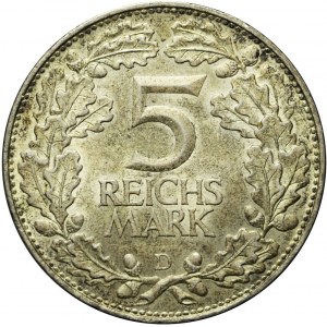 Germany, Weimar Republic, 5 marks 1925 A, Berlin