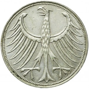 Niemcy, Republika Federalna, 5 marek 1958 J, Hamburg, rzadkie