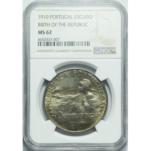 Portugal, 1 escudo 1910, Birth of the Republic, minted