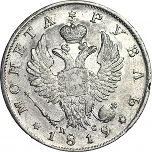 Russland, Alexander I., Rubel 1819 СПБ ПС, St. Petersburg, geb. schön