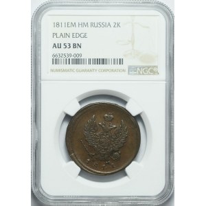 Rusko, Alexandr I., 2 kopějky 1811 EM-HM