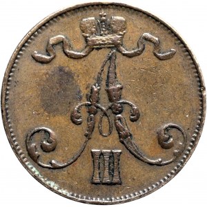 Finland, Alexander III, 5 pennia 1888