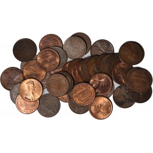 Stany Zjednoczone Ameryki (USA), 1 cent, zestaw 42 szt.