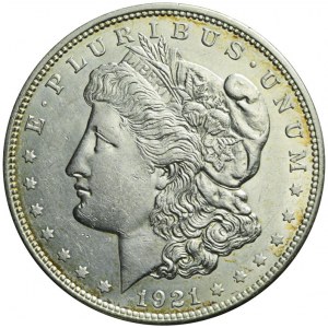 USA, 1 dolar 1921 D, Denver, typ Morgan