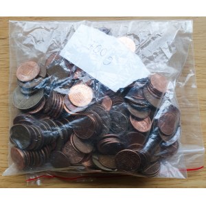 USA, Set with a total weight of 700 g, mainly 1 cent coins USA