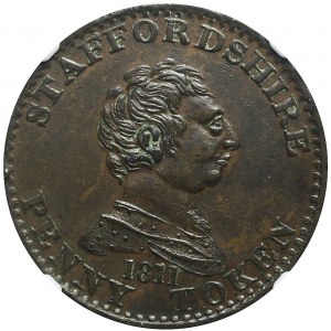 Velká Británie, George III, 1811 token, Staffordshire, TO FACILITATE TRADE