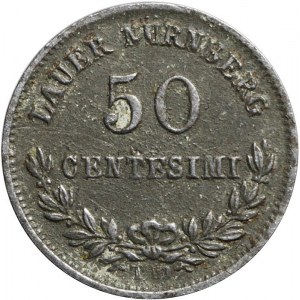 Włochy, Żeton 50 centesimi 1878, Lauer Nurnberg, Turyn
