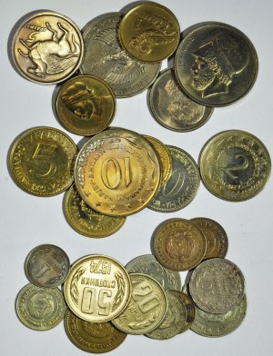 Europa, zestaw monet: Grecja, Jugosławia, Bułgaria