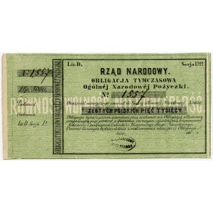 Januaraufstand, Vorläufige Anleihe 5.000 Zloty 1863, selten